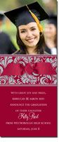 Noteworthy Collections - Graduation Invitations (Antique Swirls � Maroon & Silver with Photo) (DG-398R-C04)