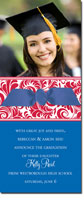 Noteworthy Collections - Graduation Invitations (Antique Swirls � Red & Blue with Photo) (DG-401R-C07)