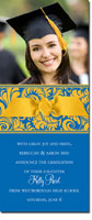 Noteworthy Collections - Graduation Invitations (Antique Swirls � Royal & Bright Gold with Photo) (DG-402R-C08)