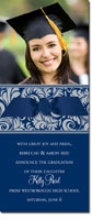 Noteworthy Collections - Graduation Invitations (Antique Swirls � Navy & Silver with Photo) (DG-403R-C09)