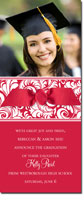 Noteworthy Collections - Graduation Invitations (Antique Swirls � Red & White with Photo) (DG-405R-C11)