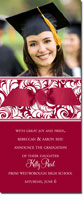 Noteworthy Collections - Graduation Invitations (Antique Swirls � Maroon & White with Photo) (DG-406R-C12)