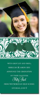 Noteworthy Collections - Graduation Invitations (Antique Swirls � Green & White with Photo) (DG-407R-C13)