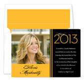 Noteworthy Collections - Graduation Invitations (2012 Grad � Bright Gold & Black with Photo) (DG-474-C03)