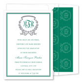 Noteworthy Collections - Graduation Invitations (Acanthus � Green & Silver) (ID-152-C13)