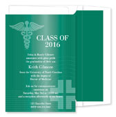 Noteworthy Collections - Graduation Invitations (Caduceus � Green) (ID-153-C01)