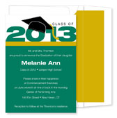 Noteworthy Collections - Graduation Invitations (2012 Cap & Tassel � Green & Gold) (ID-161-C01)
