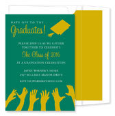 Noteworthy Collections - Graduation Invitations (Hat's Off to the Grad � Green & Gold) (ID-175-C01)
