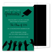 Noteworthy Collections - Graduation Invitations (Hat's Off to the Grad � Green & Black) (ID-185-C13)