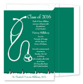 Noteworthy Collections - Graduation Invitations (Med School Grad � Green & White) (ID-198-C13)