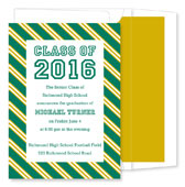 Noteworthy Collections - Graduation Invitations (Repp Tie � Green & Gold) (ID-199-C01)