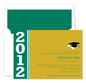 Noteworthy Collections - Graduation Invitations (Color Band Grad � Green & Gold) (ID-213-C01)