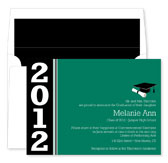 Noteworthy Collections - Graduation Invitations (Color Band Grad � Green & Black) (ID-224-C13)