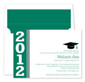 Noteworthy Collections - Graduation Invitations (Simple Band Grad � Green & White) (ID-237-C13)