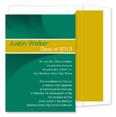 Noteworthy Collections - Graduation Invitations (Modern Band Grad � Green & Gold) (ID-238-C01)