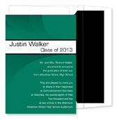 Noteworthy Collections - Graduation Invitations (Modern Band Grad � Green & White) (ID-249-C13)