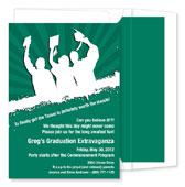 Noteworthy Collections - Graduation Invitations (Worth the Hassle � Green & White) (ID-262-C13)