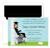 Noteworthy Collections - Graduation Invitations (Stylish Grad Brown Hair) (ID-265-BR)