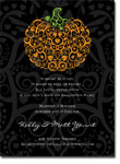 Noteworthy Collections - Halloween Inviations (Filigree Pumpkin Black) (ID-1176)