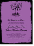 Noteworthy Collections - Halloween Inviations (Skeleton Wedding Plum) (ID-1612)