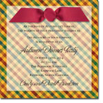 Noteworthy Collections - Halloween Inviations (Autumn Plaid Vellum with Ribbon) (V-1569)