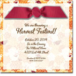 Noteworthy Collections - Halloween Inviations (Foliage Square Fall with Ribbon) (V-1599)