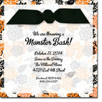 Noteworthy Collections - Halloween Inviations (Foliage Square Halloween with Ribbon) (V-1600)