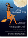 Noteworthy Collections - Halloween Invitations (Witch in Flight African American) (ID-360-AA)