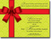&nbsp;Paper So Pretty - Invitations (Red Bow on Green Damask)