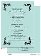 Take Note Designs Baptism Invitations - Four Corner Scroll Tiffany