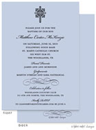 Take Note Designs Baptism Invitations - Ornate Cross Scroll Blue
