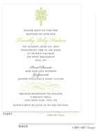 Take Note Designs Baptism Invitations - Ornate Cross Scroll Accent Green