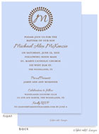 Take Note Designs Baptism Invitations - Vine Monogram Center Blue