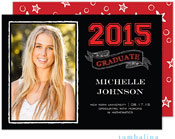 Tumbalina Graduation Invitations/Announcements - Grad Chalkboard Banner (Black & Red - Photo) (Grad