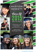 Tumbalina Graduation Invitations/Announcements - Grad Banner Collage (Chalkboard Green - Photo) (Gra