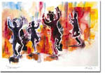 Jewish New Year Cards by Michele Pulver/Another Creation - Chai Dancers