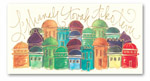 Checkerboard Jewish New Year Cards - Happy City (HNY-DSA-Z)