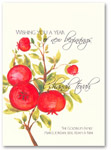 Checkerboard Jewish New Year Cards - Pomegranate Spray (HNY-EAH-P)