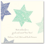 Checkerboard Jewish New Year Cards - Magen David (HNY-IAK-W)