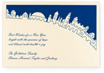 Checkerboard Jewish New Year Cards - Jerusalem Skyline (HNY-PHF-F)