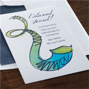 Jewish New Year Cards by Checkerboard - Curly Shofar