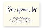 Checkerboard Jewish New Year Card - Peace Health Joy (HNY-693-SBB-L-p46)