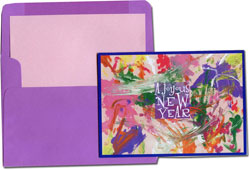 Jewish New Year Cards by Designer's Connection - Abby's Abstract in Fingerpaints