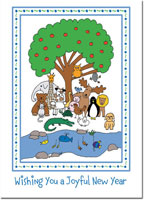 Jewish New Year Cards by Just Mishpucha - Animals Under Apple Tree
