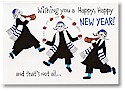 Just Mishpucha Jewish New Year Cards - Dancing Rabbis (JN09943)