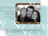 Photo Jewish New Year Cards by Take Note Designs (White Vines on Tiffany)
