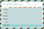 Devora Designs - Magnetic Planners (Blue & Chocolate Stripe) (PFP-01)