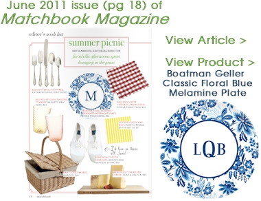 As seen in Matchbook Magazine - Boatman Geller Melamine Plates!