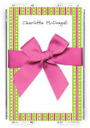 Chatsworth Robin Maguire - Memo Sheets (Pink Stripes on Lime) (DS-10-125-01-51)