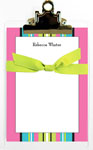Whitney English Note Sheets - Plaid Stripe Hot Pink (NS-3075)